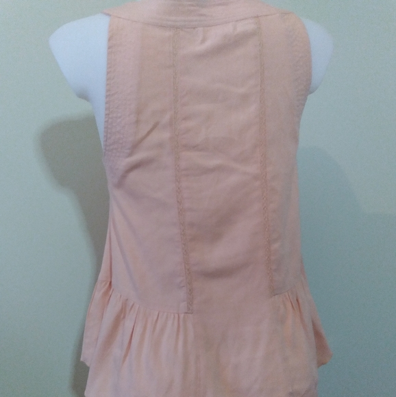 Pretty Sleeveless Button Up,High-Low Blouse, Pink/Rose - Picture 5 of 12